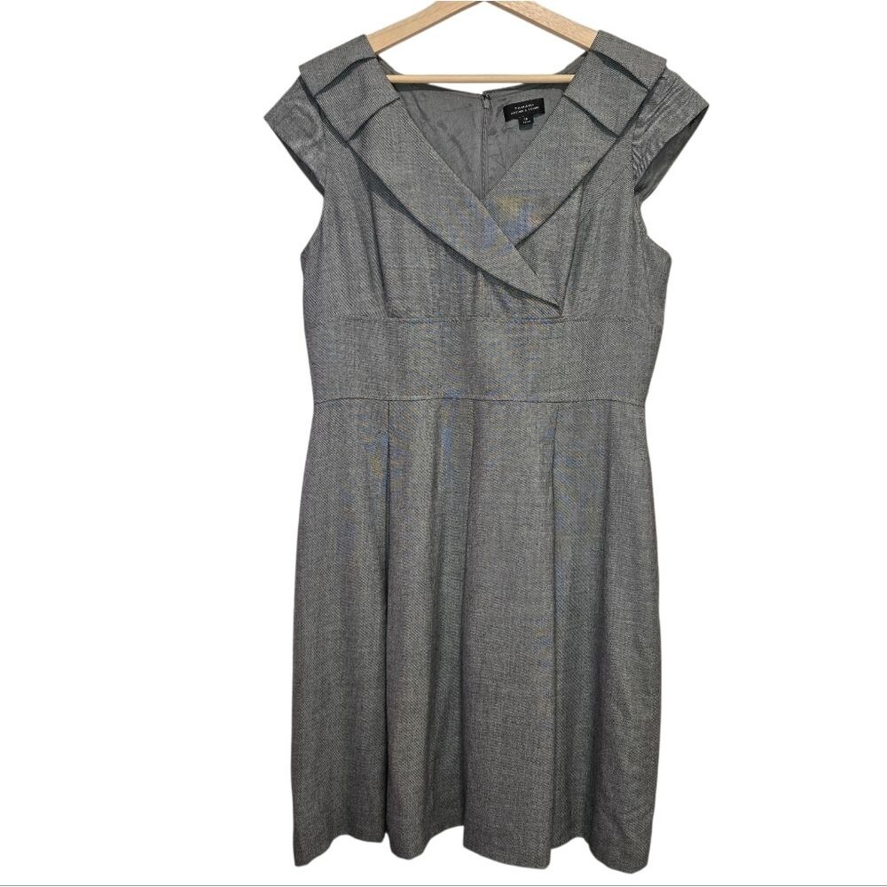 Tahari Adam S Levine Grey Dress